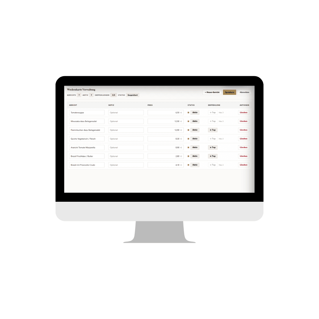 Custom Admin Login & CRUD für Gerichte