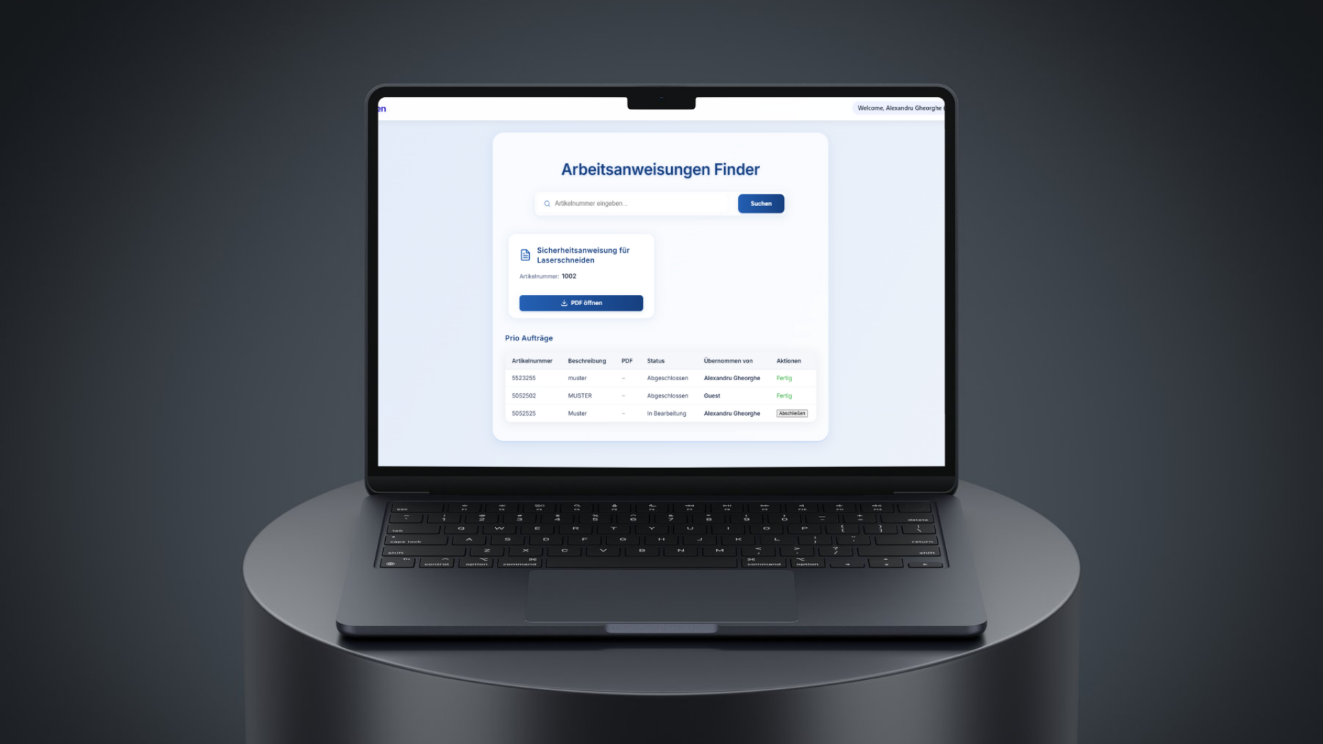 Mitarbeiter Dashboard
